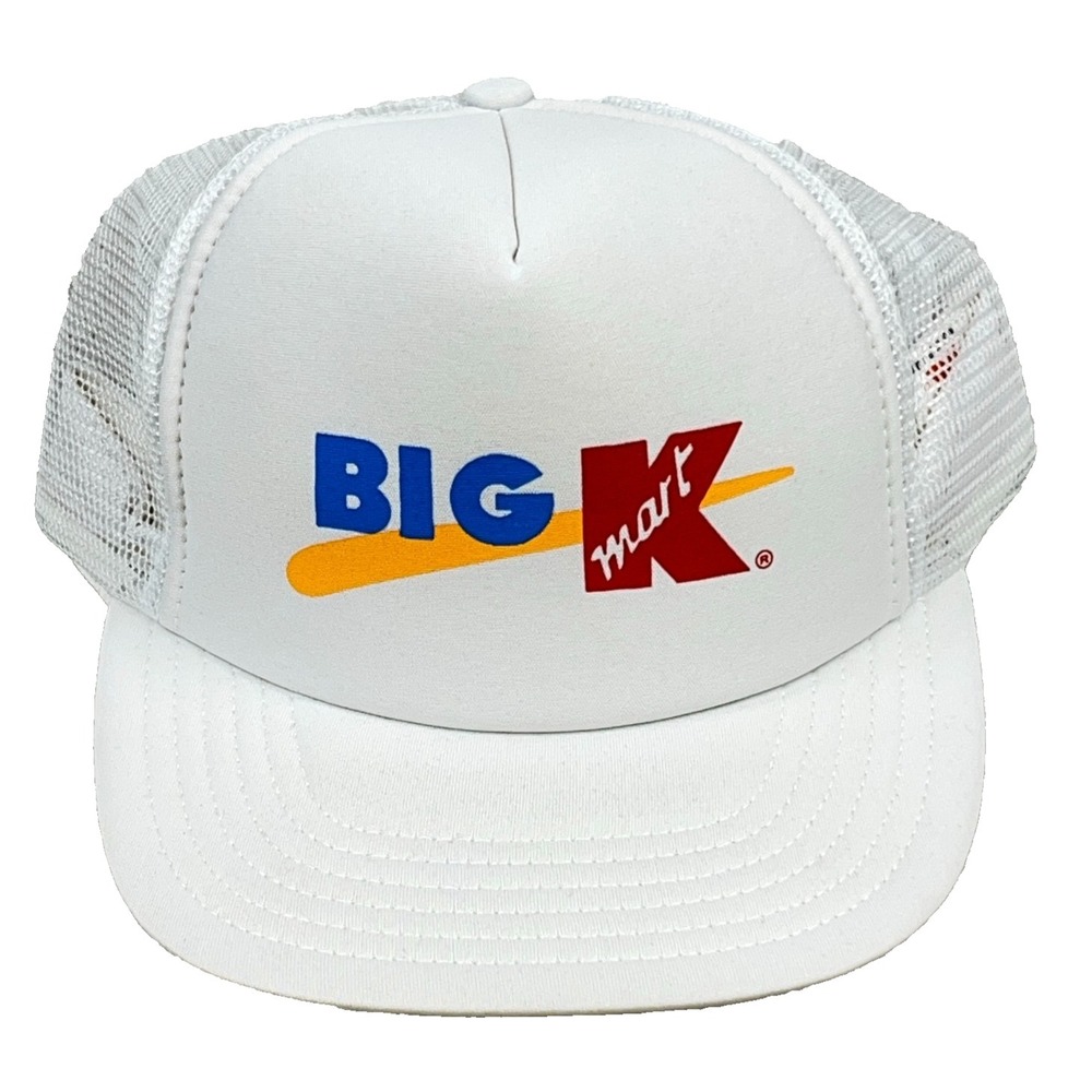 Vintage K Mart Trucker Hat Cap SnapBack White Mesh Big Y2K 90s Adult Retro Promo